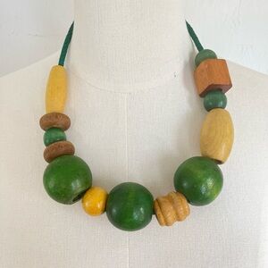 Handmade vintage macrame bead necklace!